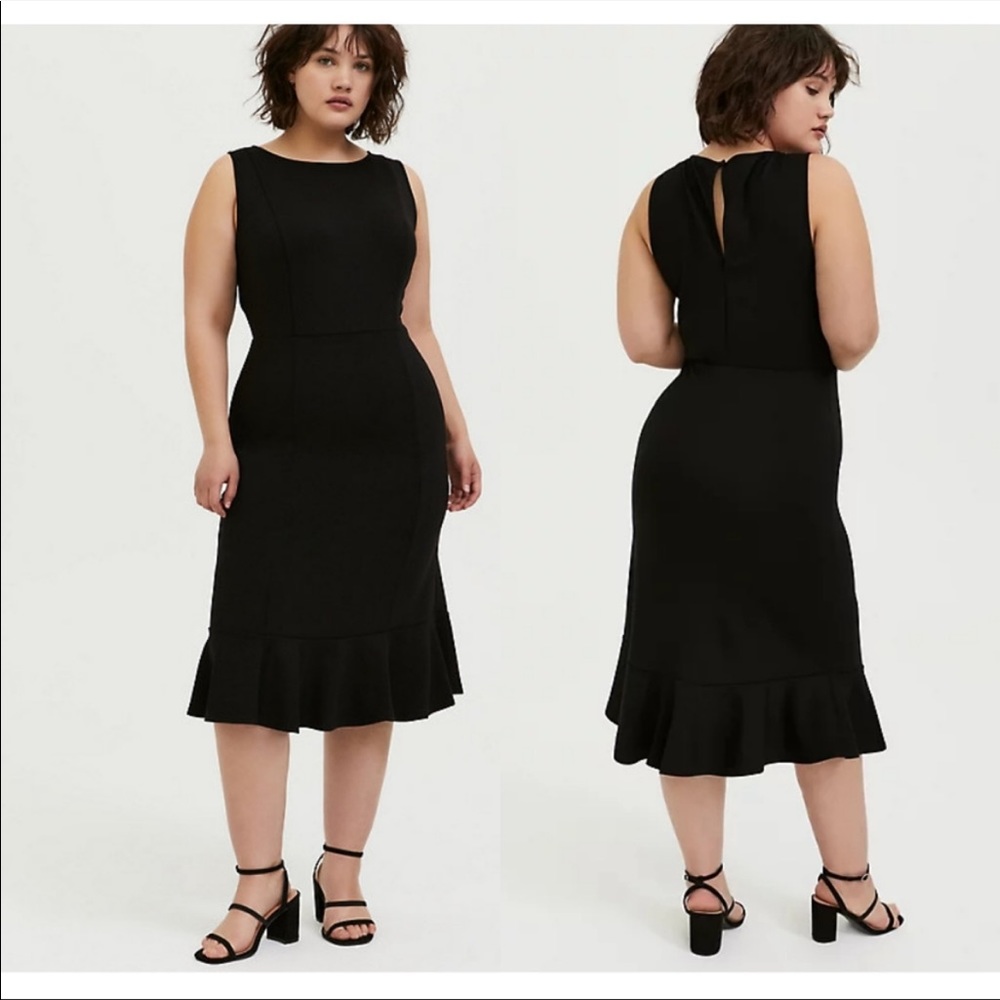 Torrid Black Premium Ponte Trumpet Dress